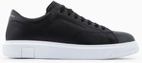 Armani Exchange Leren Sneakers Met Veters Zwart