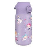 ION8 Lichtgewicht Stalen Kinderwaterfles, 400 ml/13 oz, Zonder Isolatie, Lekvrij, Makkelijk te Openen, Veilige Vergrendeling, Vaatwasserbestendig, Flipdop, Draaggreep, Duurzaam, Feeën