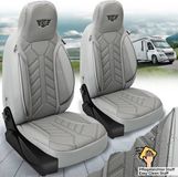 Bremer Sitzbezüge Premium Camper stoelhoezen voor Fiat Cruiser Line 640 DPL508 in Grijs (2 losse stoelen)
