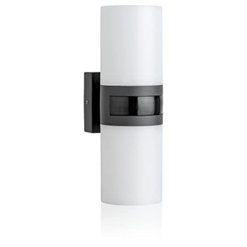 SEBSON LED Buitenlamp met Bewegingssensor 20W - Antraciet - Koud Wit