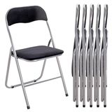 HAKU Klapstoel set van 6 aluminium, zwart, Metaal, fluwelen stof