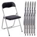 HAKU Klapstoel set van 6 aluminium, zwart, Metaal, fluwelen stof