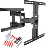 Ergosolid TV muurbeugel draaibaar robuust voor 45-75 inch LED LCD TV muurbeugel met VESA max 600 x 400 mm tot 45,5 kg TÜV GS 2020-P6 zwart