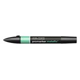 Winsor & Newton ProMarker Metallic, professionele lay-outmarker - 2 punten, fijn en breed voor tekeningen, design en lay-outs - metallic groen