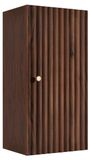 3xE living Armoire de salle de bain, mi-hauteur, chêne avec placage noyer, poignées en trois couleurs, 35 x 27 x 68 cm