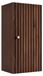 3xE living Armoire de salle de bain, mi-hauteur, chêne avec placage noyer, poignées en trois couleurs, 35 x 27 x 68 cm