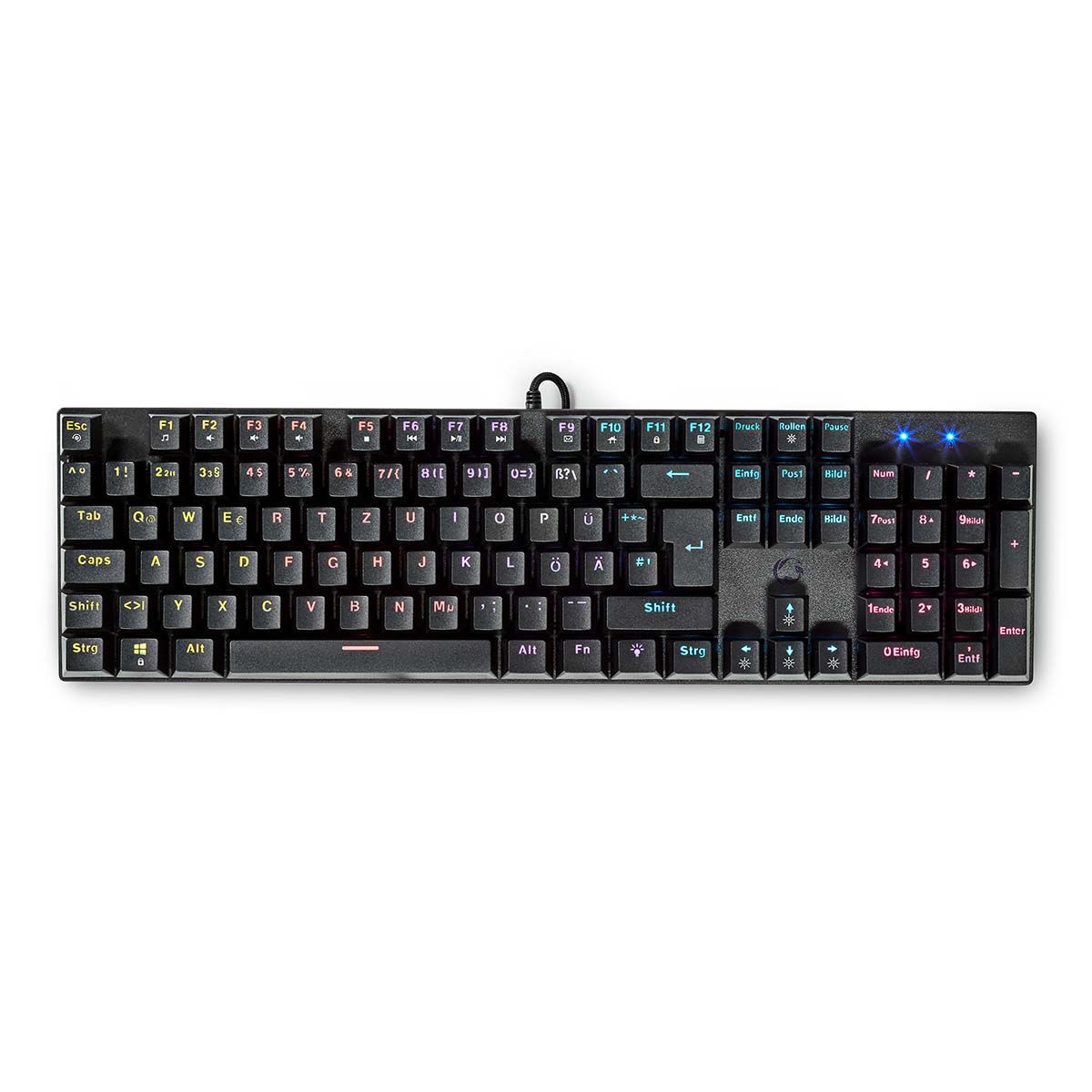 Nedis GKBDM110BKDE - Gaming Toetsenbord - USB - Duits - Zwart - Mechanisch - LED - QWERTZ