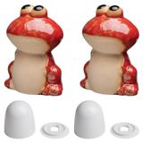 WC boutafdekkingen keramisch decoratief rood (4 stuks)