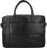 Hide & Stitches Porto Laptoptas 15,6 inch (34.5x19.4 cm) - 100% Leer - Zwart