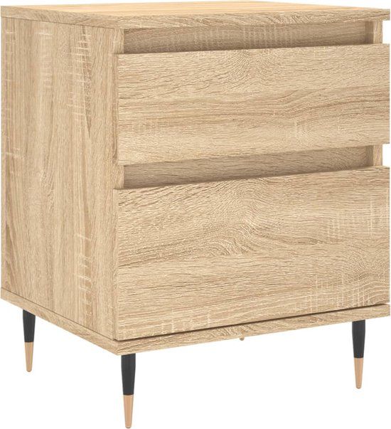 vidaXL Nachtkastje 40x35x50 cm Bewerkt Hout Sonoma Eikenkleurig