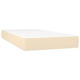 vidaXL Boxspringbed met matras, stof, crèmekleurig, 200x200 cm
