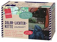moses. Fernweh Lichtsnoer op zonne-energie, voor buiten, 15 m koperdraad, lichtketting met 150 warmwitte leds, incl. zonnepaneel met accu en grondpen, weerbestendige led-lichtketting met