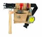 Custom Leathercraft IP489X suède gereedschapstas en polygeweven riem, 3 zakken, lichtbruin