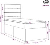 vidaXL Boxspringbed met matras Blauw 90 x 190 cm Fluweel