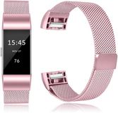 CHPN Milanese Bandje Geschikt voor Fitbit Charge 3 en 4 - Roze