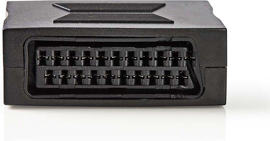 Nedis SCART-Adapter - SCART Female - SCART Female - Vernikkeld - Recht - ABS - Zwart - 1 Stuks - Doos