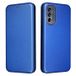Motorola Étui à Rabat Motorola Moto G62 5G - Fibre de Carbone - Bleu