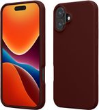 kwmobile telefoonhoesje geschikt voor Apple iPhone 16 - Hoesje met siliconen coating - Smartphone case in wijnrood