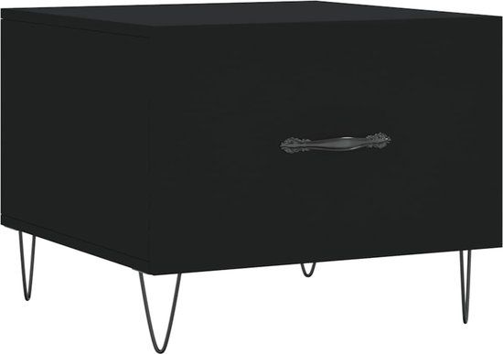 vidaXL Salontafel 50x50x40 cm bewerkt hout zwart