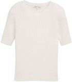 Tom Tailor Denim Pull en maille avec texture côtelée - Taille XL - blanc cassé