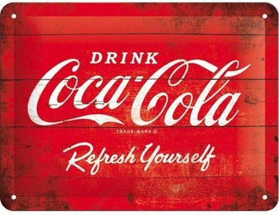 Nostalgic Art Merchandising Coca Cola Logo - Retro - Metalen Wandbord met reliëf - 15 x 20 cm