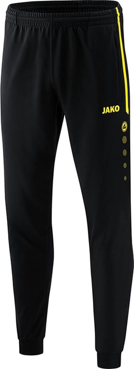 JAKO Heren Competition 2.0 polyester broek, zwart/neongeel, 4XL