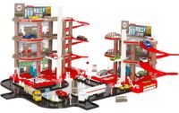 Playmobil Station-service avec double garage, 2 bâtiments, piste de course de 2 mètres de long, pour enfants à partir de 3 ans.