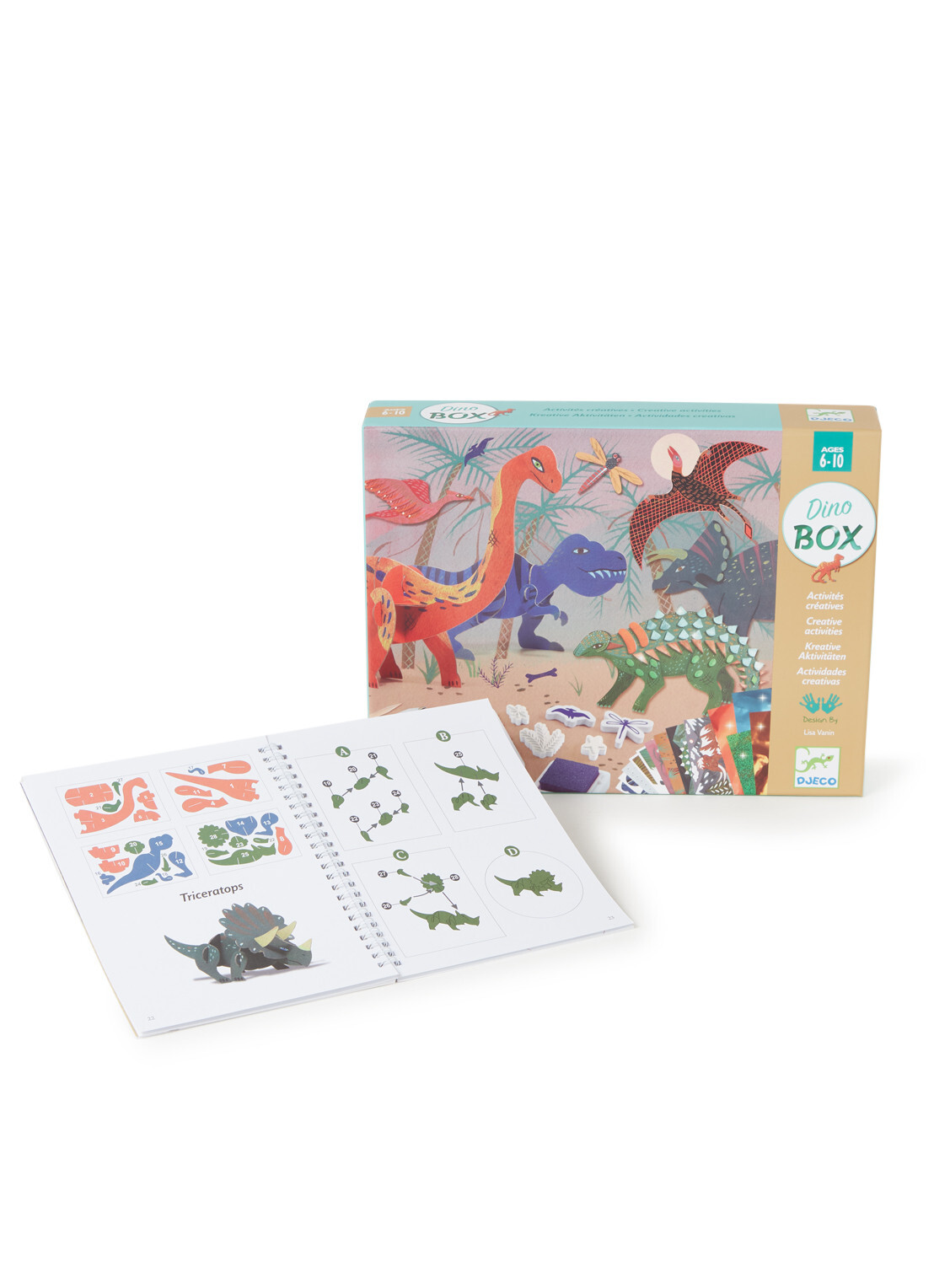 djeco The World of Dinosaurs creatieve activiteiten box