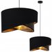 HOME LIGHT Zwarte Hanglamp met Goudkleurige Asymmetrische Mesh Lampenkap