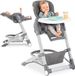 Merkloos Chaise haute pliable Grow Up - Chaise haute avec fonction inclinable et hauteur réglable - Adapté aux bébés et aux tout-petits - Gris chiné