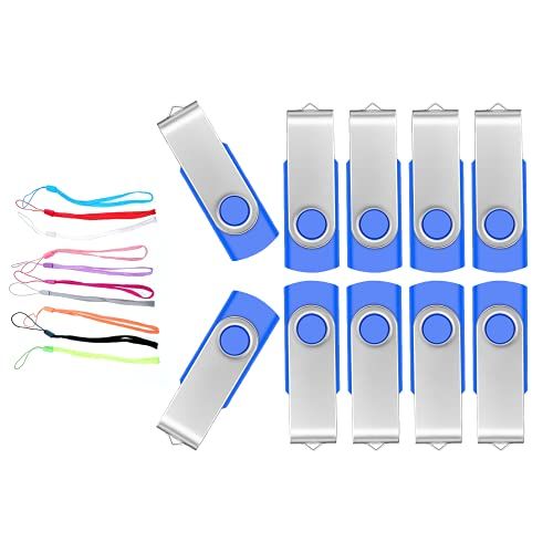 FEBNISCTE 1GB Memory Stick Bulk 10 Pack USB Flash Drives - Blauw