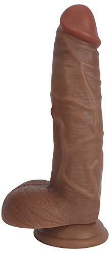 Bareskin Realistische Dildo Met Balzak 25 CM - Bruin