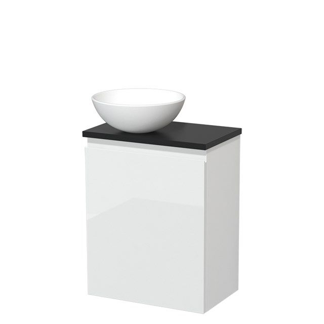 Maxaro Modulo Toiletmeubel - 41 cm - Hoogglans Wit - Mat Zwart