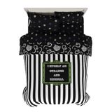 Franco Dekbed en lakenset, microvezel, zwart-wit-keversap, 5-delige queensize