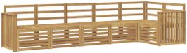 vidaXL - Buiten - bank - set - 6 - st - Wit - Massief - Acacia - Hout