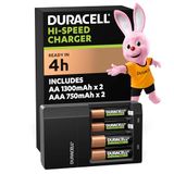 Duracell CEF14 batterijlader met 2x AA en 2x AAA batterijen