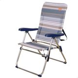 AKTIVE 62603 Klapstoel voor het strand, 5 posities, aluminium, blauw