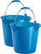 PlasticForte Emmer - 2x stuks - 9 liter - blauw - huishoudemmer met schenktuit - 30 x 26 cm - kunststof