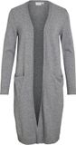 Vila Vest Viril Long L/s Knit Cardigan Noos - 14042770 Medium Grey Melange Dames Maat - XL