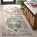 Safavieh Distressed tapijt voor machinewasbaar en antislip, ideaal voor drukbelopen ruimtes, Arizona Collection, korte pool, rood en ivoor, 183 x 183 cm