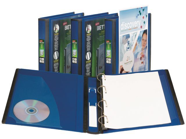 Staples BETTER™ Presentatieringband - A4 - 25 mm - 4 rings - Blauw
