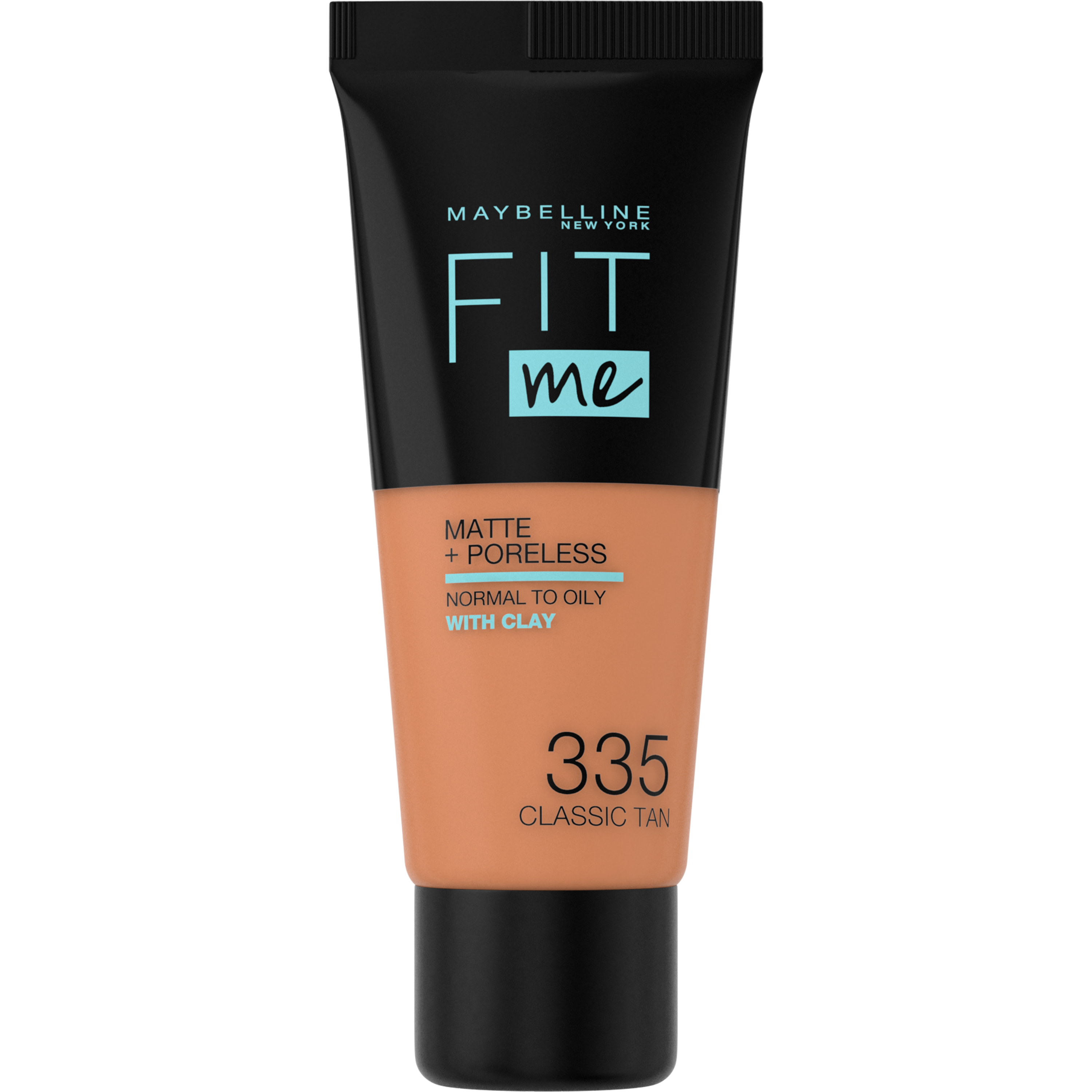 Maybelline Fit Me Matte & Poreless Foundation 335 Classic Tan – medium dekkende foundation voor normale tot vette huid met matte finish – foundations op waterbasis die zichtbaar poriën verkleinen - 30 ml