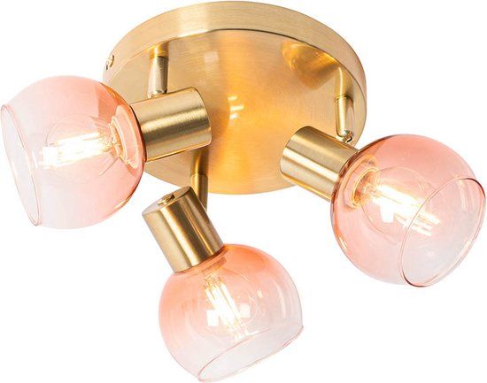 QAZQA Vidro - Art Deco Smart LED Ceiling Spot - 3 Lights - Ø 35 cm - Pink