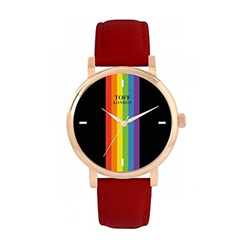 Toff London Pride Lineaire zwarte wapenstokken Horloge - 5059656674047