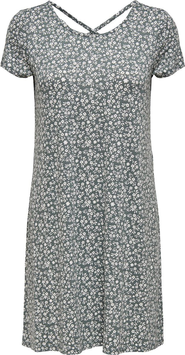 ONLY ONLYLBERA BACK LACE UP S/S DRESS JRS Dames Jurk - Maat XS