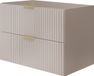 3xE living Meuble bas pour lavabo, blanc mat, 80 x 57 x 46 cm, doublé de cachemire et doté de poignées dorées