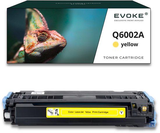 Evoke Q6002A Gele Printercartridge | 2000 Pagina's | Compatibel met HP Color LaserJet 1600, 2600, 2605, CM1015, CM1017
