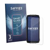 Savvies 3 Stuks Screenprotector - Ulefone RugKing 4 Pro - Glas Transparant