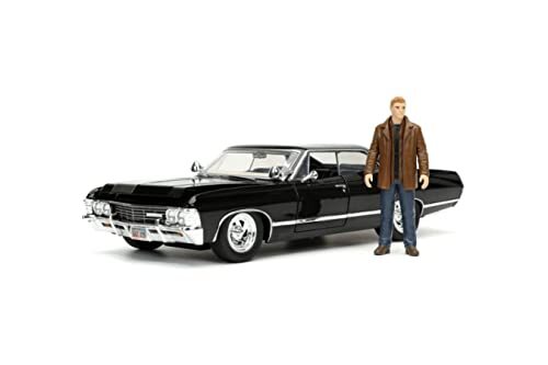 Jada Toys Supernatural 1:24 1967 Chevy Impala Die-cast Car w/ Dean Winchester Die-cast Figure, Toys for Kids and Adults