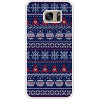 Samsung Beschermende siliconen hoes compatibel met Galaxy S7 Edge Blauwe Kersttrui